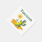 Tucson Arizona Lizard unter Saguaro Serviette (Ecke)