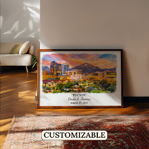 Tucson Arizona Poster, Aquarell, Maßgeschneidert Poster