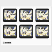 Tucson Arizona Quadratischer Aufkleber (Blatt)