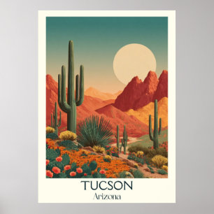 Tucson Arizona Retro Travel Poster   Vintager Stil