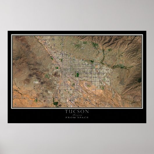 Tucson Arizona Satellite Poster Karte (Vorne)