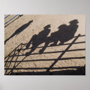 Tucson, Arizona: Schatten von Rodeo-Teilnehmern Poster