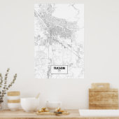 Tucson, Arizona (schwarz auf weiß) Poster (Küche)