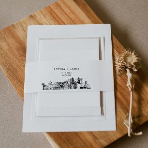 Tucson Arizona Skyline Belly Band, 2"x11,5" Einladungsbanderole