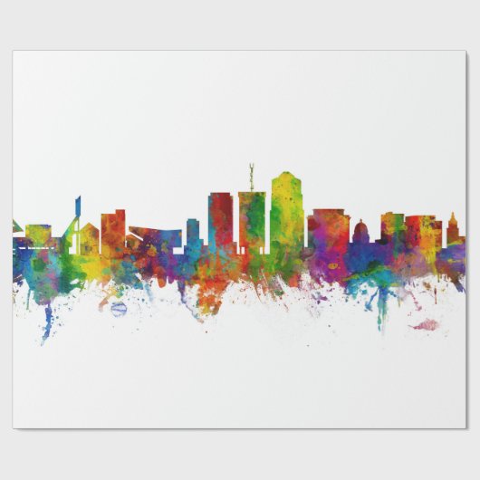 Tucson Arizona Skyline Geschenkpapier (Flach)