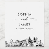 Tucson Arizona Skyline Weinetikett (Einzelnes Label)