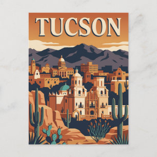 Tucson Arizona Sonoran-Wüste Retro-Vintage-Plakat Postkarte