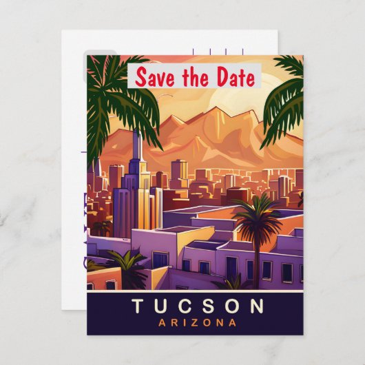 Tucson, Arizona, Travel Postcard, Save The Date (Vorne/Hinten)