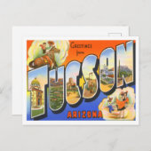 Tucson, Arizona Vintage große Buchstaben Postkarte (Vorne/Hinten)