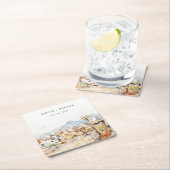 Tucson, Arizona Watercolor Landscape Wedding Rechteckiger Pappuntersetzer (Vor Ort)