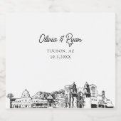 Tucson Arizona Wedding Champagne Label Schaumweinetikett (Einzelnes Label)