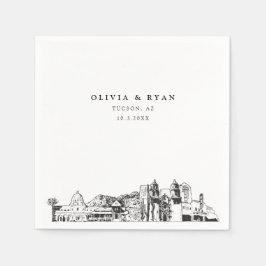 Tucson Arizona Wedding Paper Cocktail Napkin Serviette