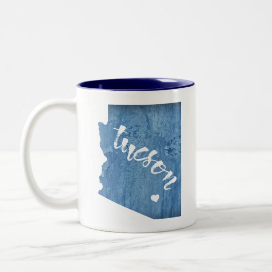 Tucson Arizona Wood Grain Zweifarbige Tasse (Links)