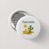 Tucson Arizona Wüsten-Echse und Kaktus Button (Vorne & Hinten)