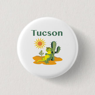 Tucson Arizona Wüsten-Echse und Kaktus Button
