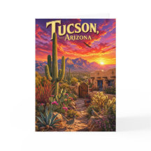 Tucson Arizona Wüsten-Sonnenuntergang Saguaro-Kakt
