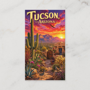 Tucson Arizona Wüsten-Sonnenuntergang Saguaro-Kakt Visitenkarte