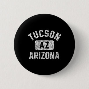 Tucson Az Arizona Gym Style gestörte White Print Button