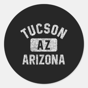 Tucson Az Arizona Gym Style gestörte White Print Runder Aufkleber