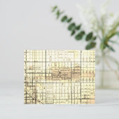 Tucson, AZ Vintag Map Postkarte (Stehend Vorderseite)