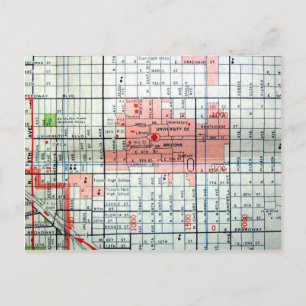 Tucson, AZ Vintag Map Postkarte