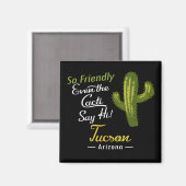 Tucson Cactus Funny Retro Magnet (Vorderseite/Rückseite)