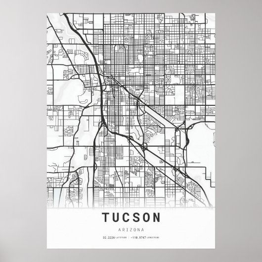 Tucson City Map Poster (Vorne)