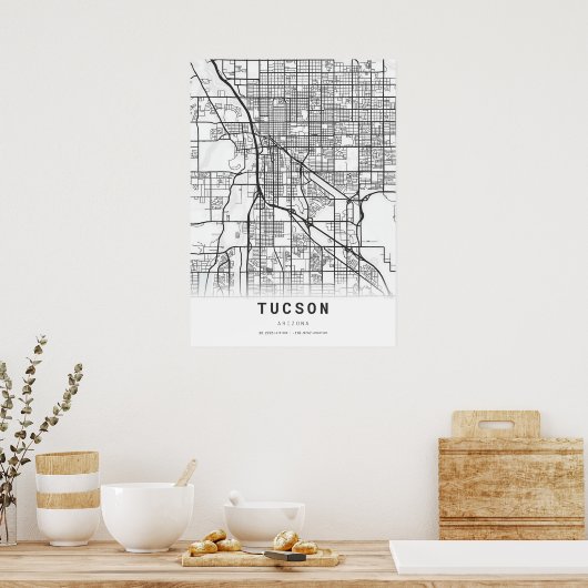 Tucson City Map Poster (Küche)