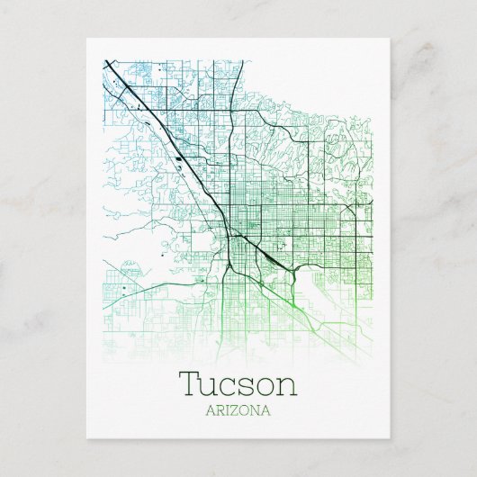 Tucson City Map Postkarte (Vorderseite)