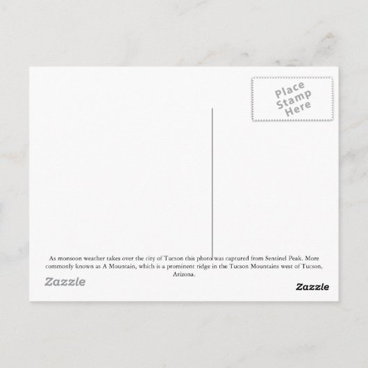 Tucson Lightning Postkarte (Rückseite)