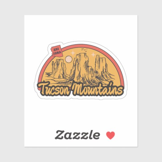 Tucson Mountains, Arizona Sticker (Blatt)
