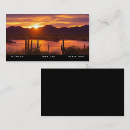 Tucson Sunset Wüste Business Card Visitenkarte (Vorne/Hinten)