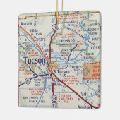 Tucson Vintage-Straßenkarte-Ornament Keramikornament (Links)