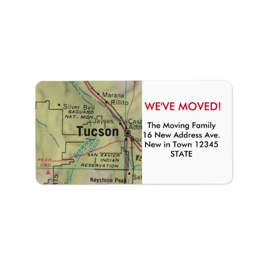Tucson We ve Moved Label Adressaufkleber (Vorne)