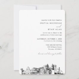 Tucson Wedding Elegant Moderne Skyline Einladung