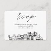 Tucson Wedding Minimalistisch Sketch UAWG Begleitkarte (Vorderseite)