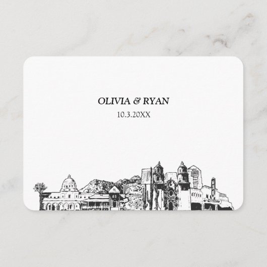 Tucson Wedding Traditionelle UAWG Meal Optionen Begleitkarte (Rückseite)