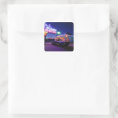 Tucumcari, New Mexico, Vereinigte Staaten. Art 66  Quadratischer Aufkleber (Tasche)