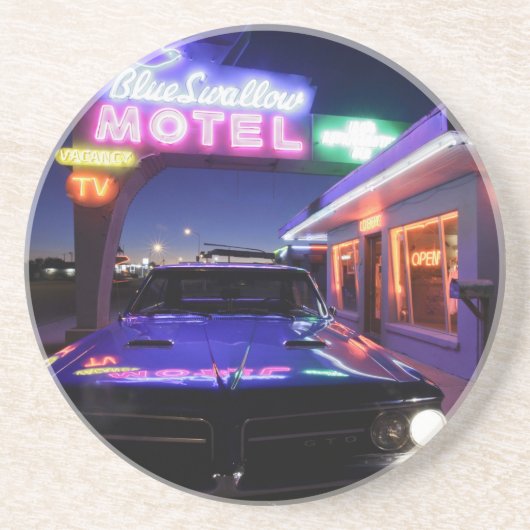 Tucumcari, New Mexiko, Vereinigte Staaten. Weg 66 Sandstein Untersetzer (Vorne)