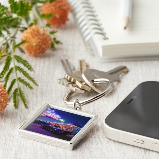 Tucumcari, New Mexiko, Vereinigte Staaten. Weg 66 Schlüsselanhänger (Seite)