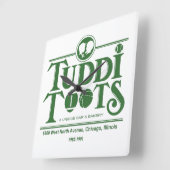 Tuddi Toots Bar and Restaurant, Chicago, IL Quadratische Wanduhr (Winkel)