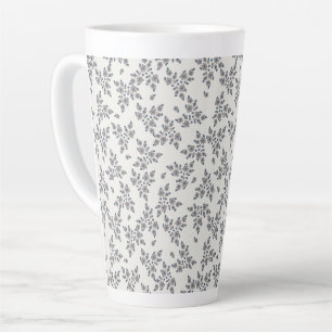 Tüdelige Blumen in Grau Milchtasse