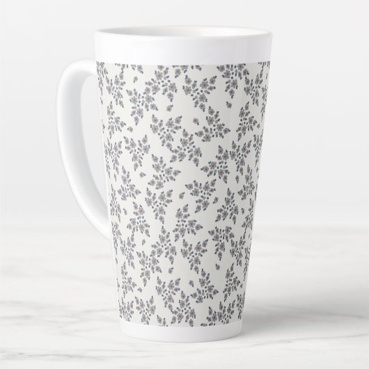 Tüdelige Blumen in Grau Milchtasse (Linke Ecke)