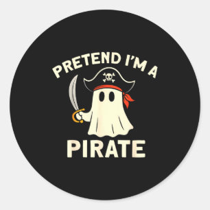 Tüdeliger Halloween-Geister-Piratenkostüm Runder Aufkleber