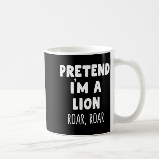 Tüdeliger Halloween-Kostüm: Löwe brüllt Kaffeetasse (Rechts)
