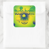 Tudo Bem! Brasilien Flaggen Pop Art Quadratischer Aufkleber (Tasche)