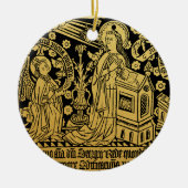 Tudor Brass Rubbing Annunciation Mary Angel Keramik Ornament (Vorne)