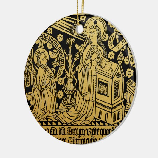 Tudor Brass Rubbing Annunciation Mary Angel Keramik Ornament (Links)