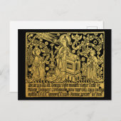 Tudor Brass Rubbing Annunciation Mary Angel Postkarte (Vorne/Hinten)