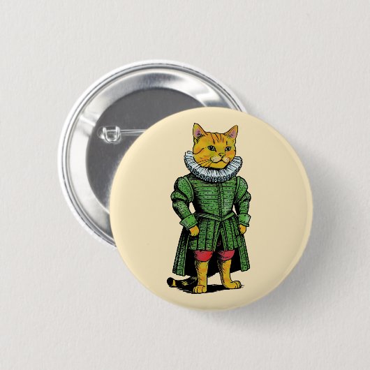 Tudor Cat King Mouser History buff Button (Vorne & Hinten)